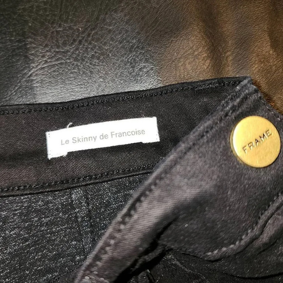 Frame Denim Womens Le‎ Skinny de Francoise Black Side Zip Jeans 27 - Picture 6 of 6